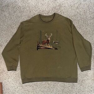 MENS VINTAGE Y2K CROFT & BARROW CREWNECK HUNTING DEER GRAPHIC SWEATSHIRT / XXL